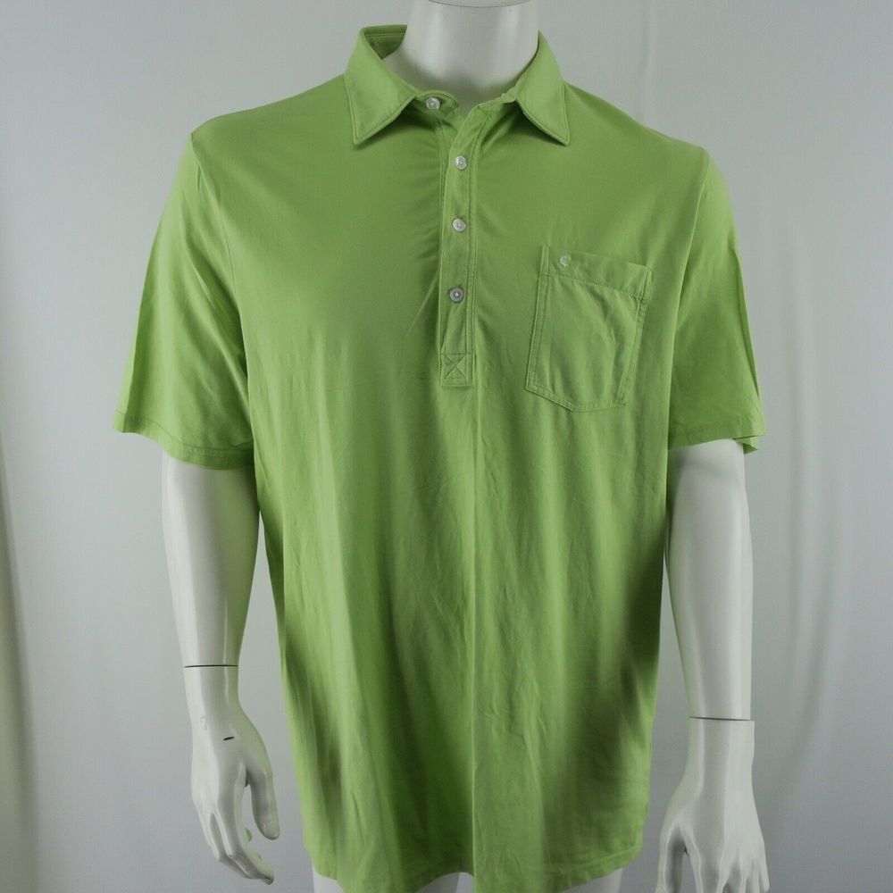 Criquet Pima Cotton Pocket‎ Polo Shirt Mens XL Lime Green